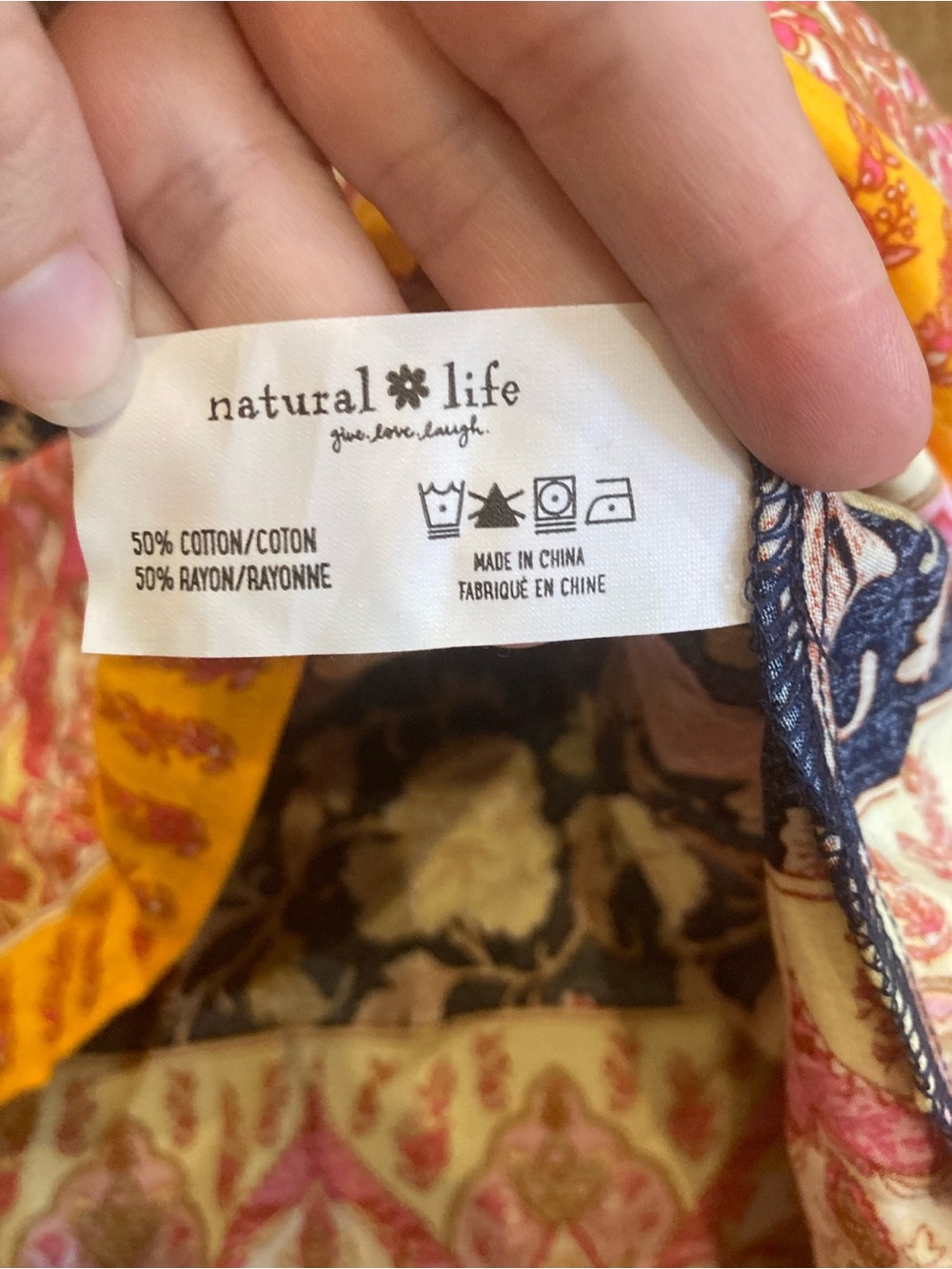 NATURAL LIFE Floral Bohemian Style Dress Size S, Can Fit M - Picture 3 of 6